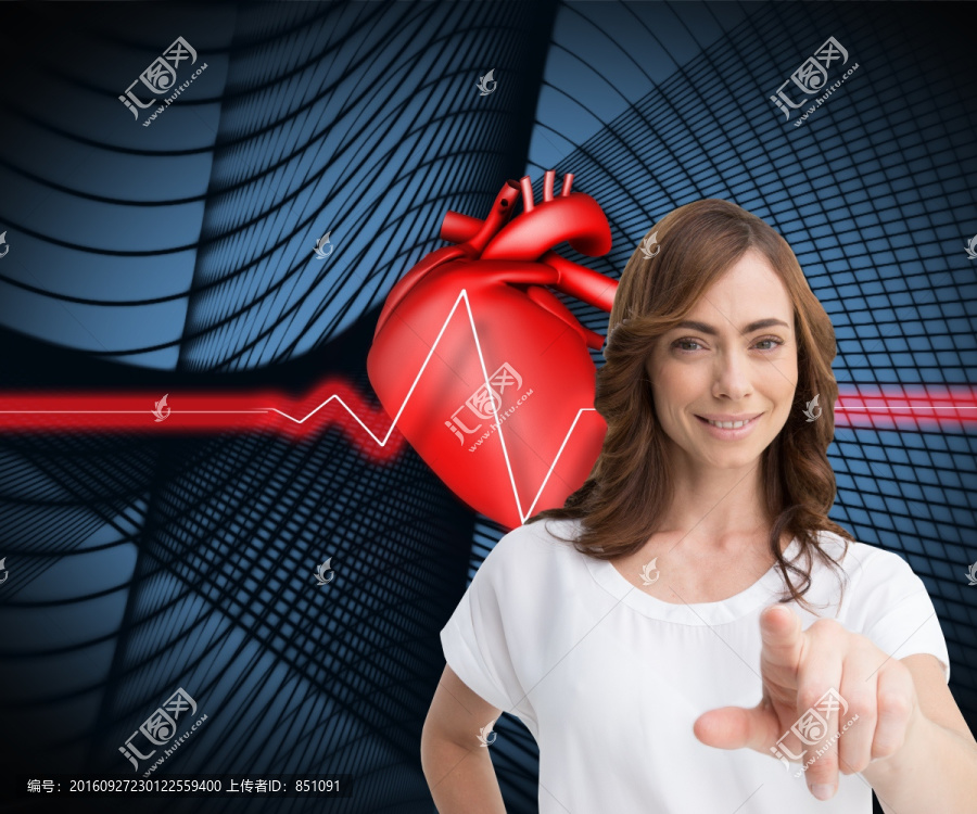 女人伸出手指的復合形象