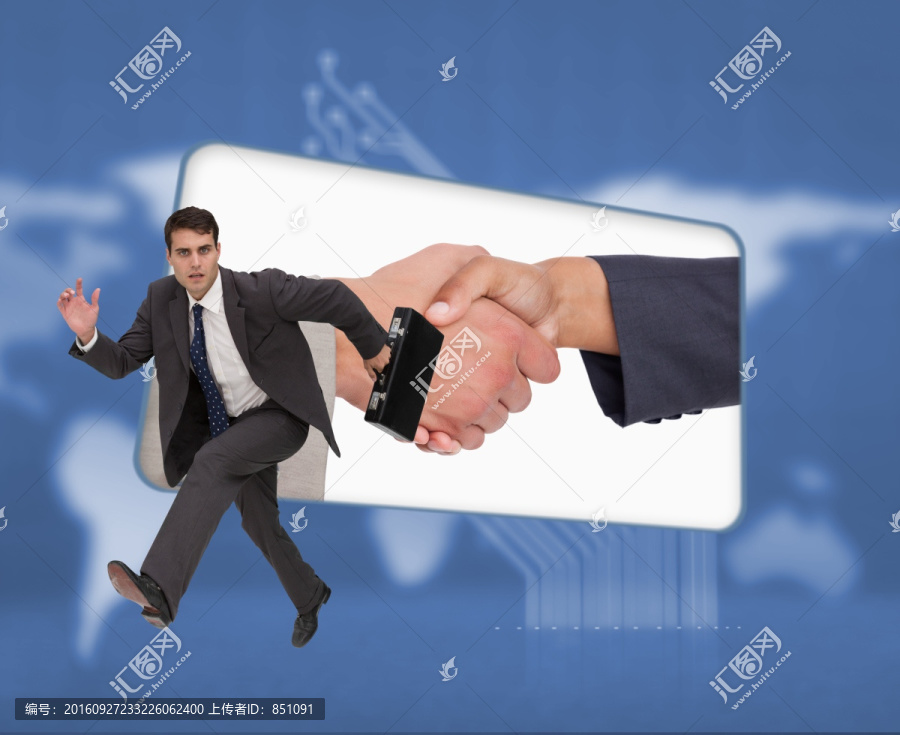 商人拎著包的復合形象