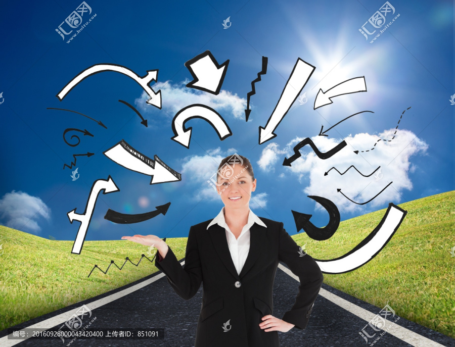 商人單手叉腰的復(fù)合形象