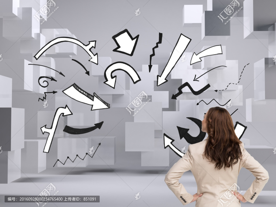 商人雙手叉腰的復(fù)合形象
