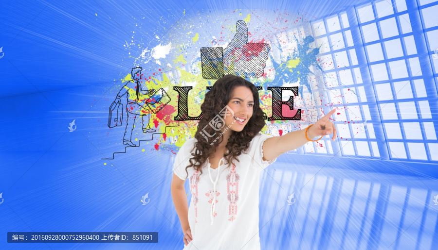 女商人指著前方的復合形象