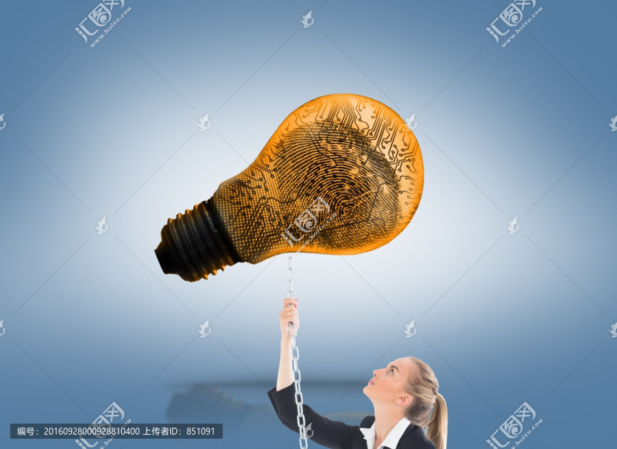 金發(fā)女商人拉拉鏈的復(fù)合圖像