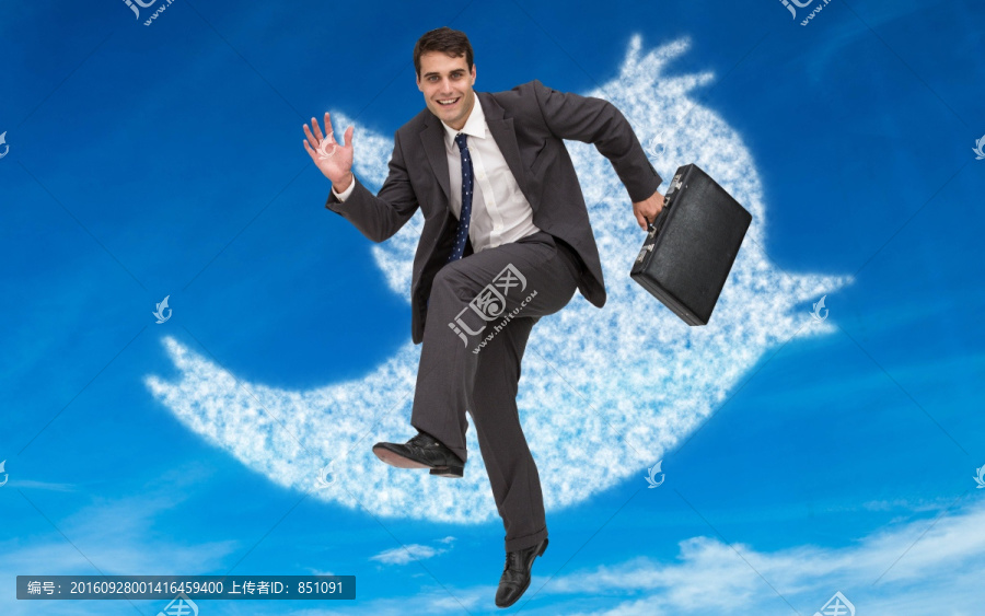 商人拎著包的復(fù)合形象