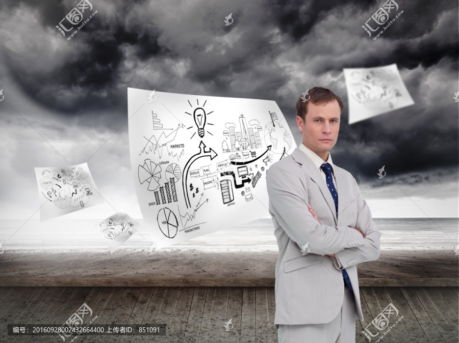 商人雙手抱胸的復(fù)合形象