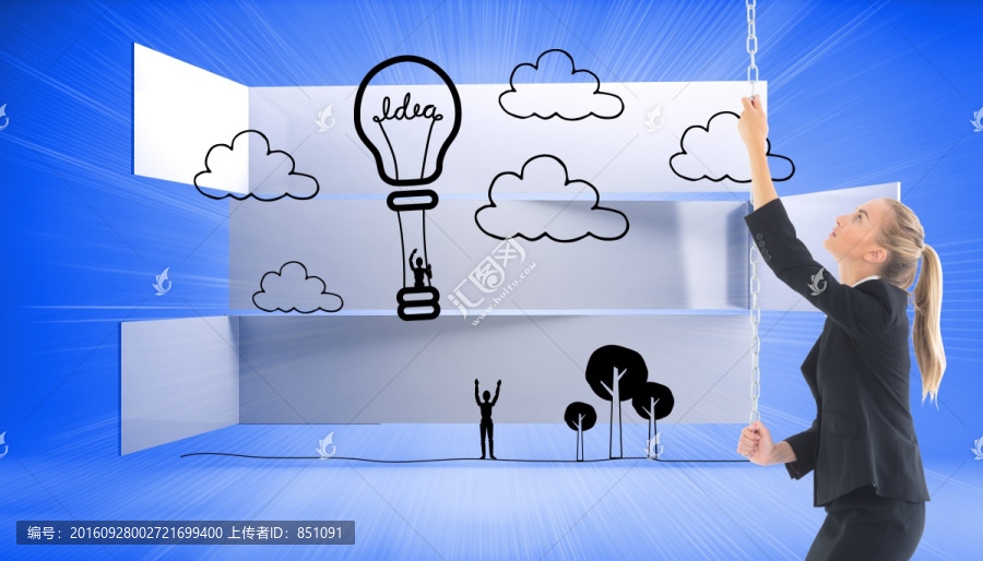 金發(fā)女商人拉拉鏈的復(fù)合圖像
