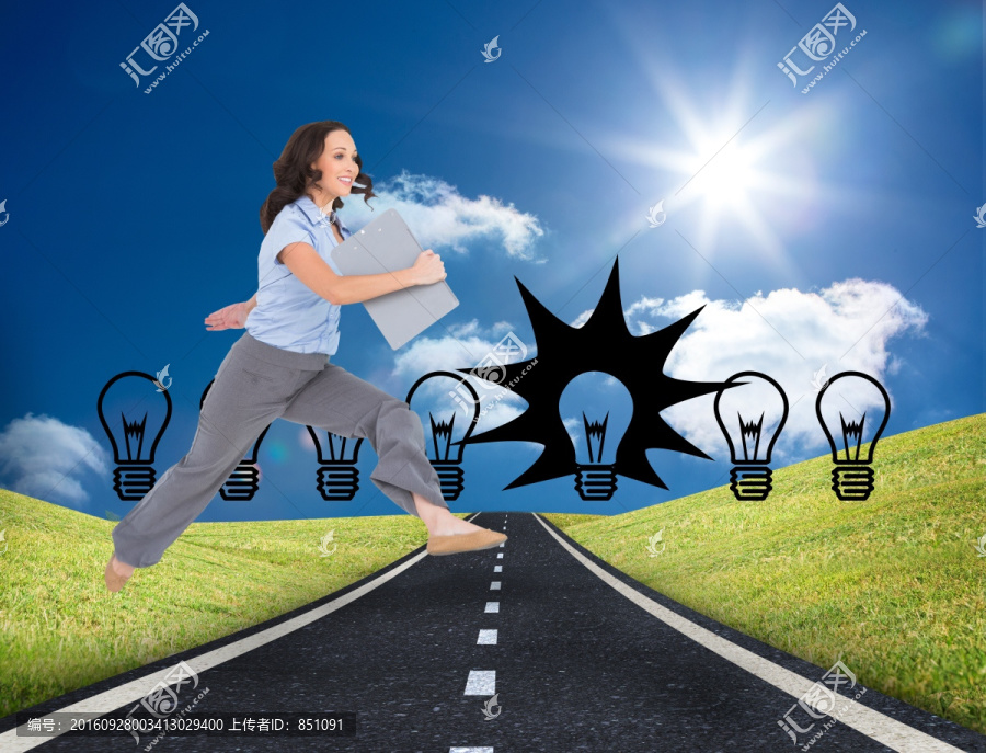 商人奔跑著的復(fù)合形象