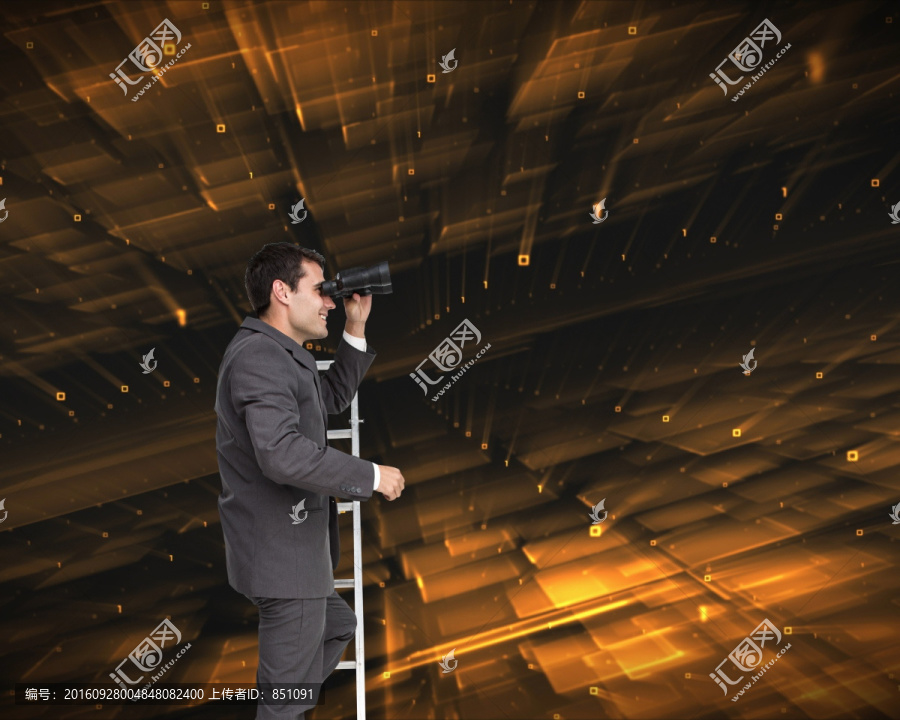 商人站在梯子上的復(fù)合形象