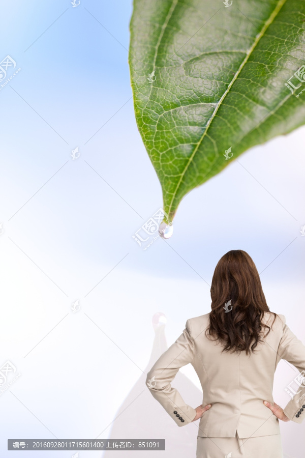 女商人背對(duì)著鏡頭的復(fù)合形象