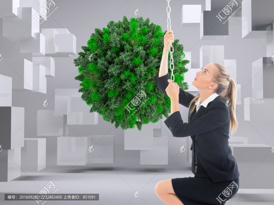 金發(fā)女商人拉鏈復(fù)合圖像
