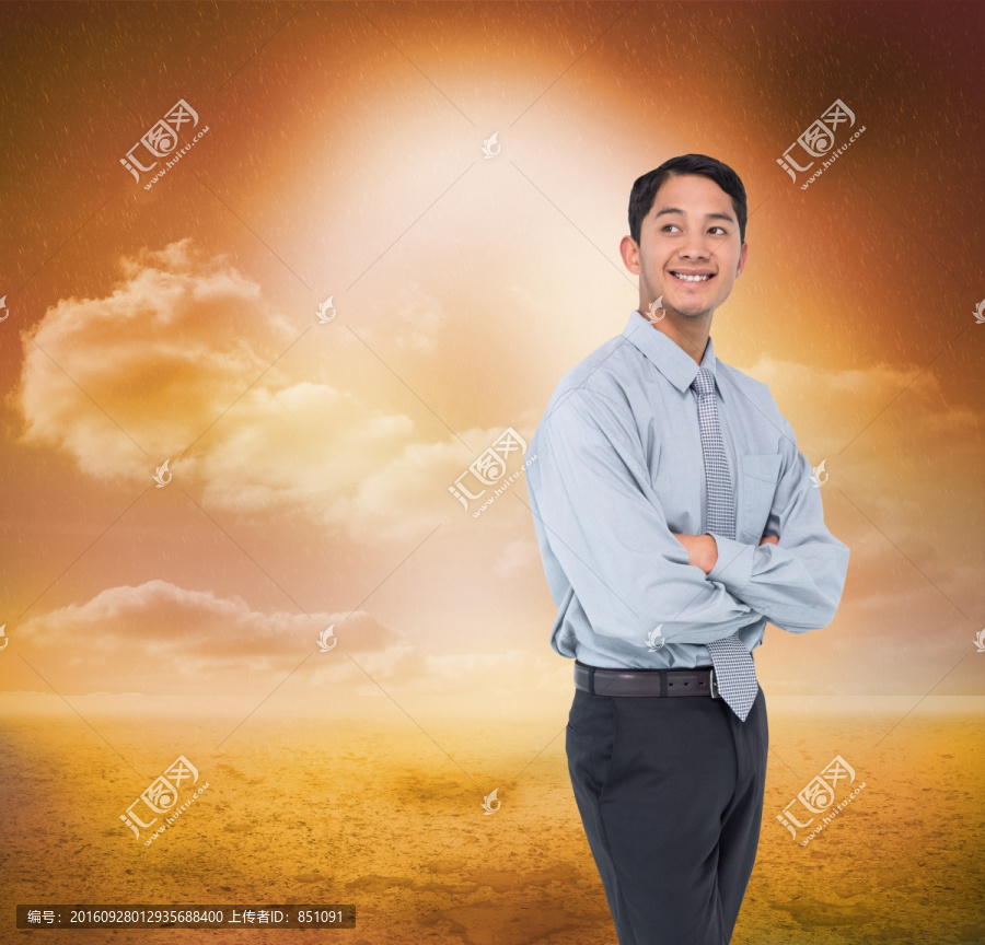 微笑亞洲商人的復(fù)合形象