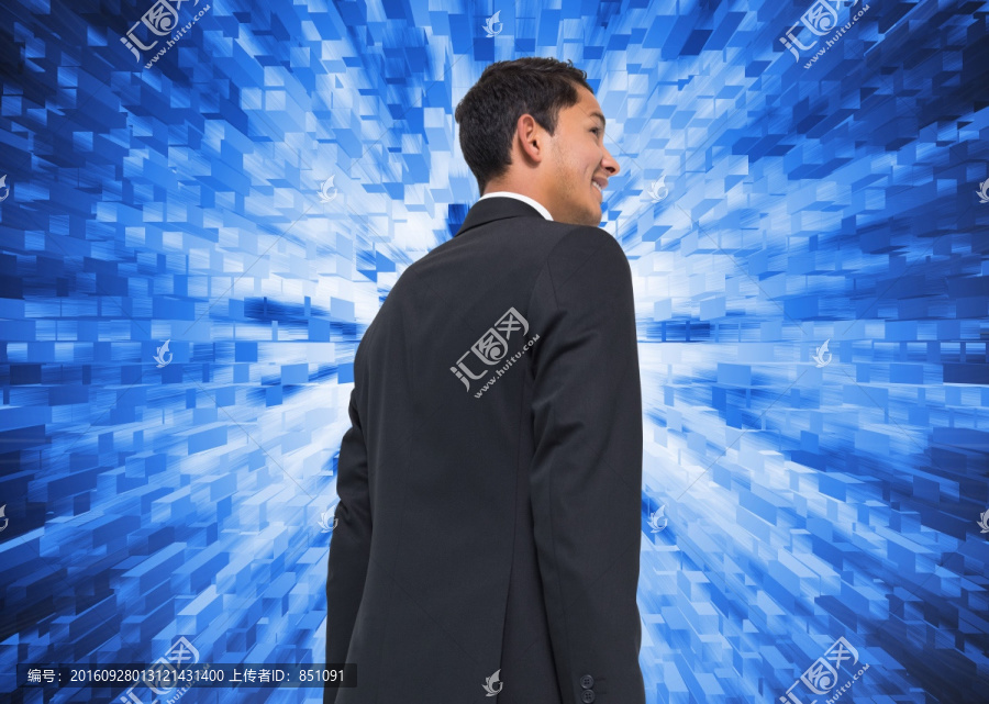 微笑亞洲商人的復(fù)合形象