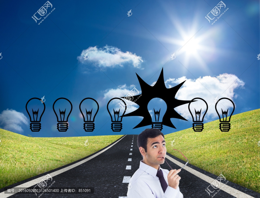 商人拿著眼鏡的復合形象