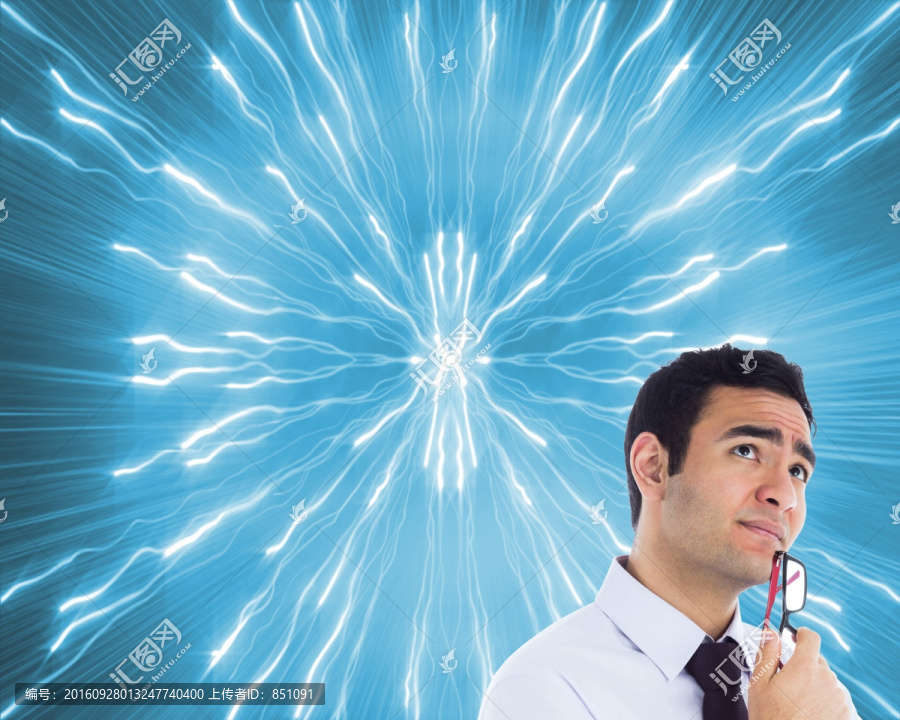 商人持有眼鏡的復(fù)合形象
