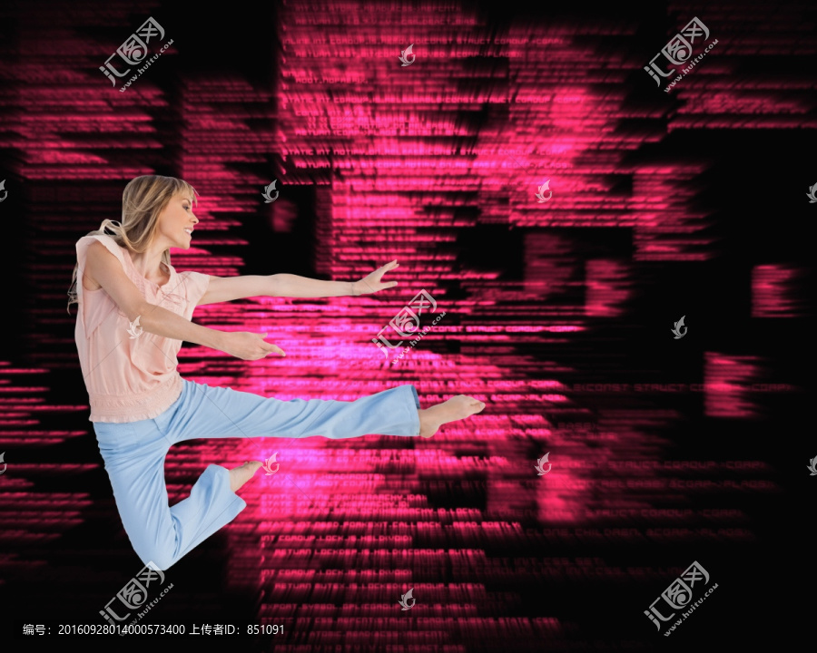女商人跳著舞的復(fù)合形象