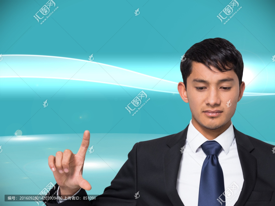 表情嚴肅的商人的復合圖像