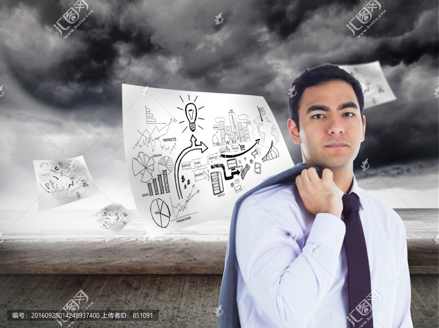 表情嚴肅的商人的復(fù)合圖像