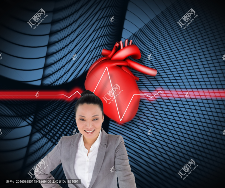 女商人微笑著的復(fù)合形象