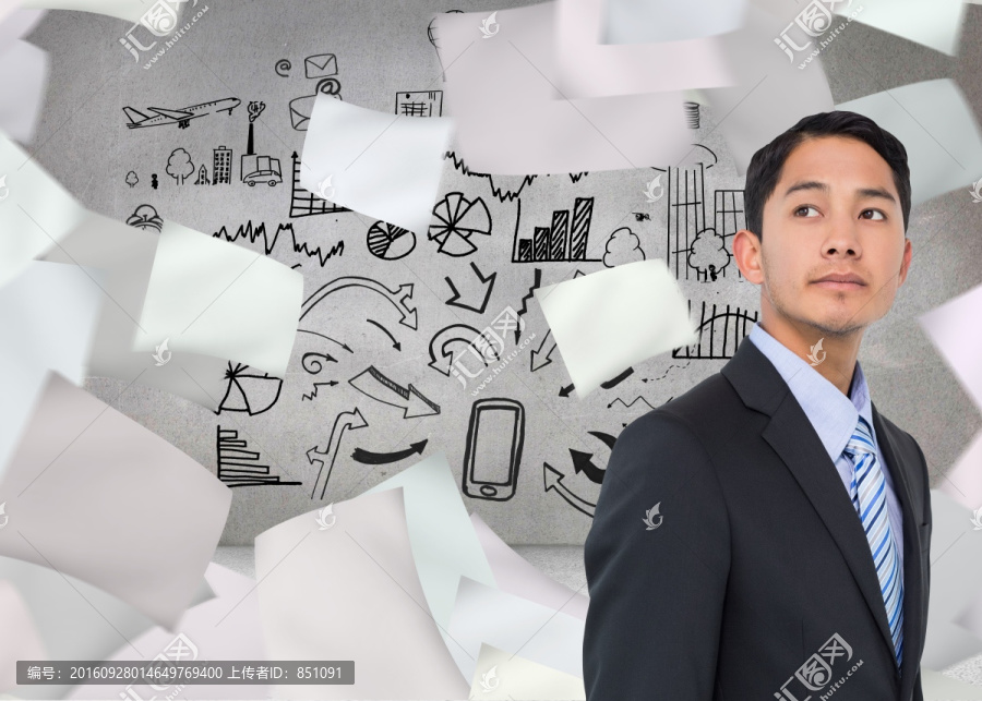 嚴(yán)肅的亞洲商人的復(fù)合形象