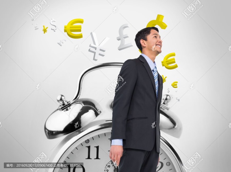 微笑亞洲商人的復合形象