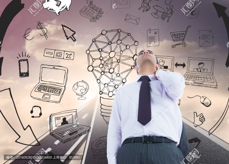 表情嚴(yán)肅的商人的復(fù)合圖像
