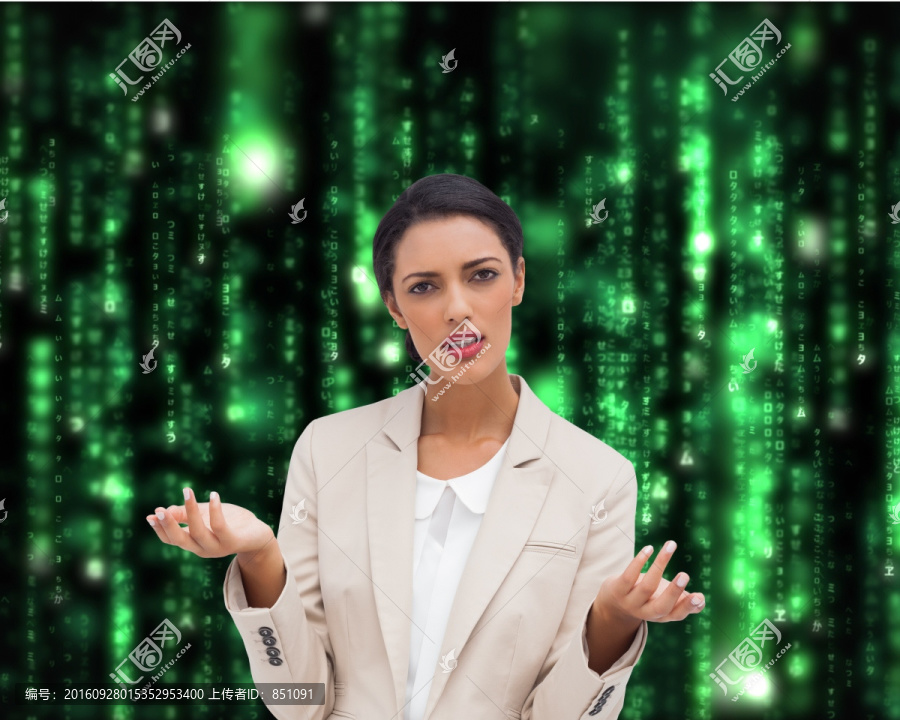 女商人面露困惑的復(fù)合形象