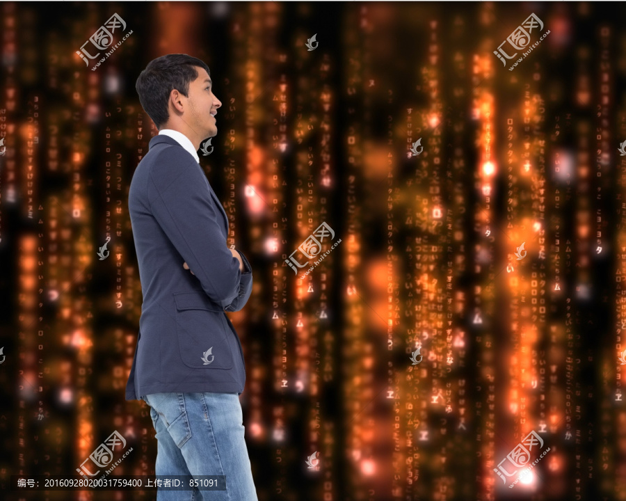 商人側(cè)身站立的復(fù)合形象