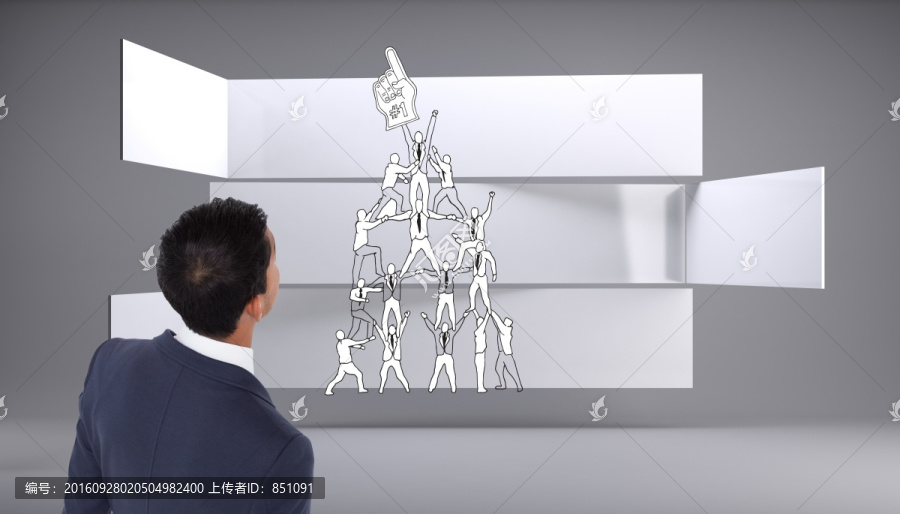 商人背對著鏡頭的復(fù)合形象
