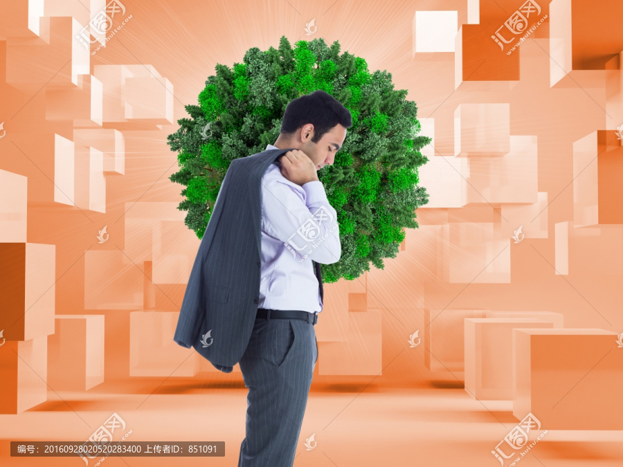 表情嚴(yán)肅的商人的復(fù)合圖像