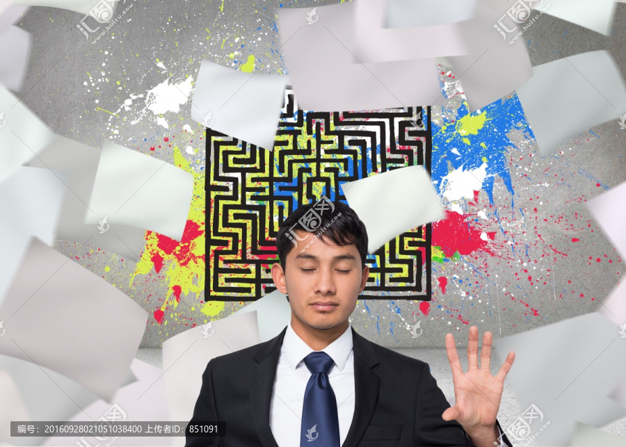 商人伸出手掌的復(fù)合形象