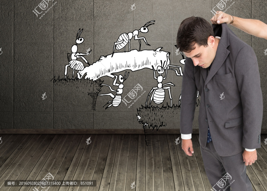 商人被拎著后領(lǐng)的復(fù)合形象