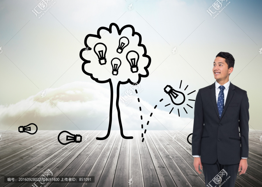 微笑亞洲商人的復(fù)合形象