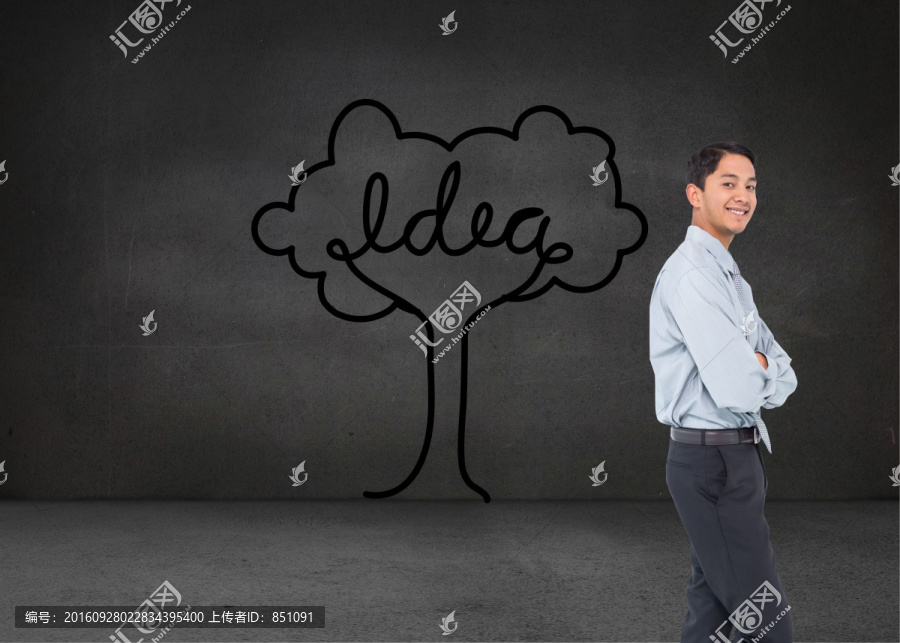 微笑亞洲商人的復(fù)合形象