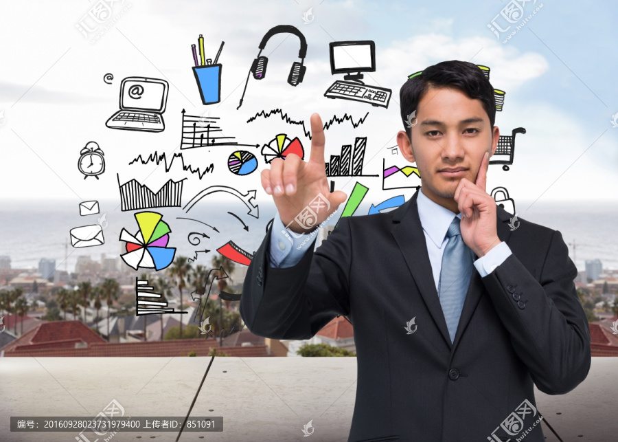 深思熟慮的商人指向復(fù)合形象