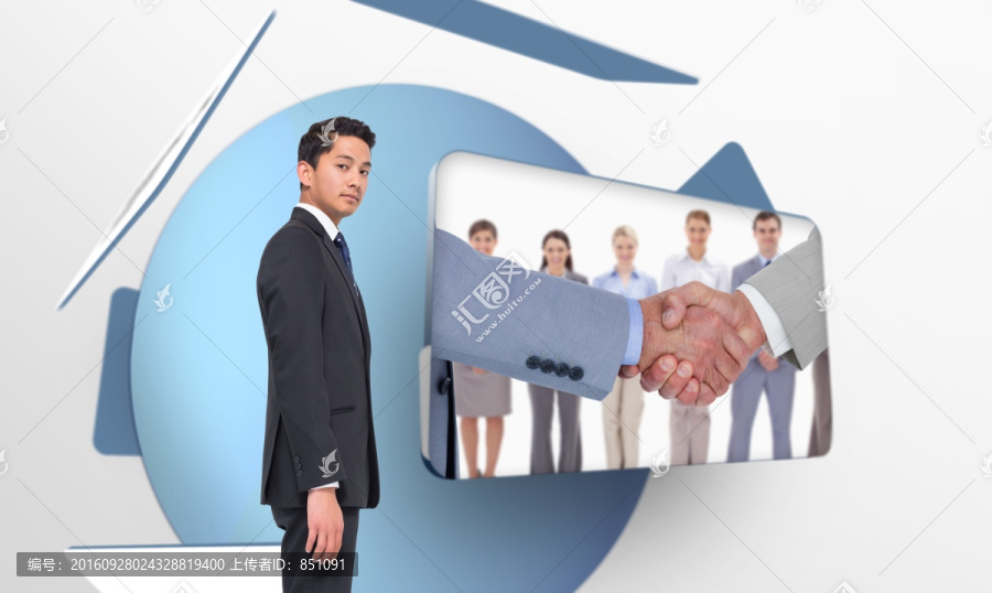 商人側(cè)身站立的復(fù)合形象