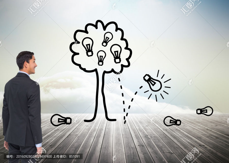 微笑亞洲商人的復合形象