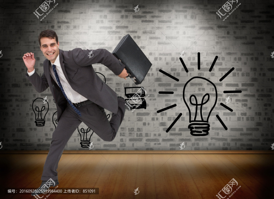 商人拎著包的復(fù)合形象