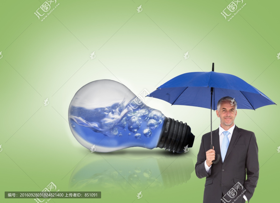 商人撐著傘的復(fù)合形象