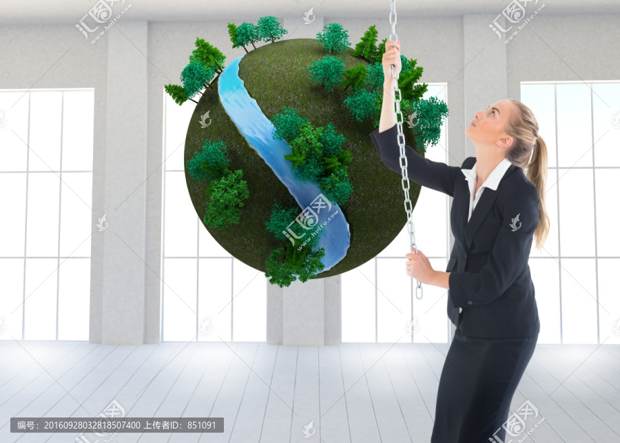 金發(fā)女商人拉鏈復合圖像