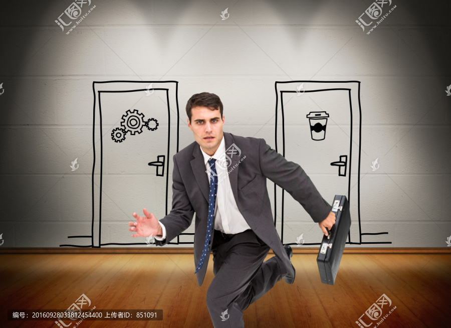 商人拎著包的復合形象