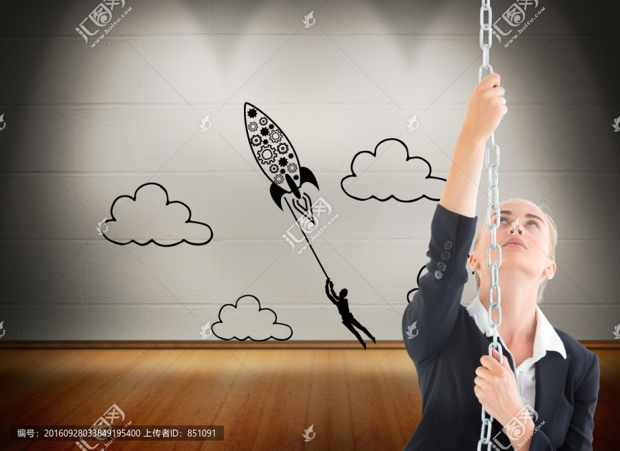金發(fā)女商人拉鏈復(fù)合圖像