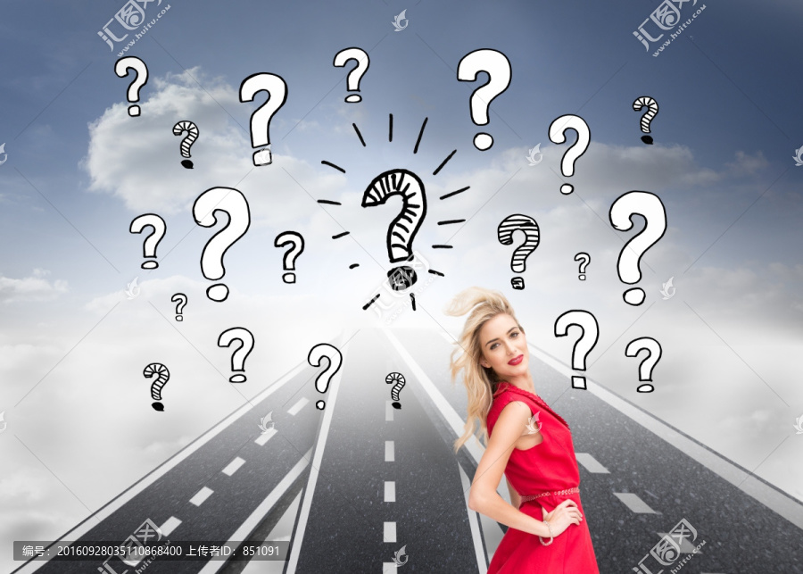 金發(fā)美女看著鏡頭的復(fù)合形象