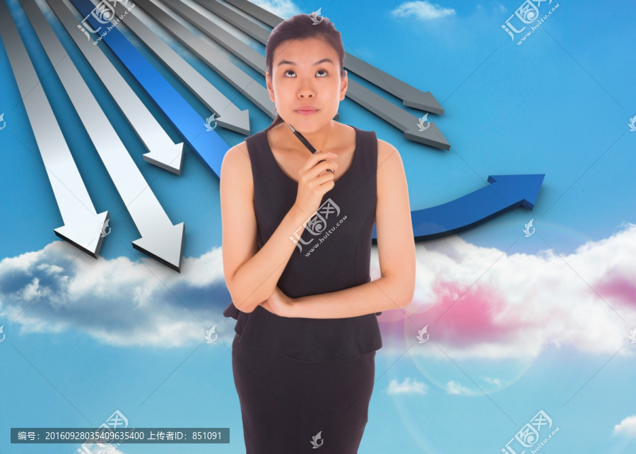 女商人思考的復(fù)合形象