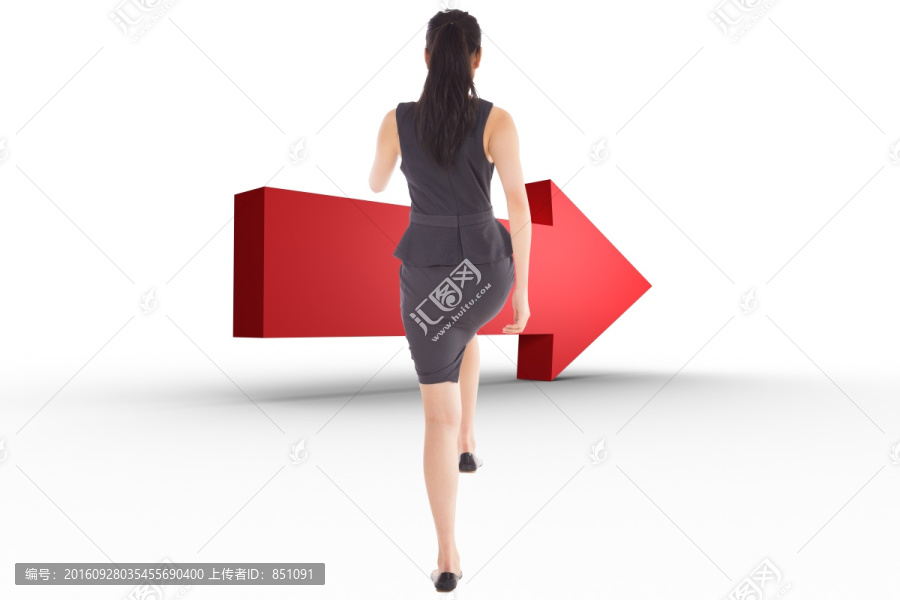 女商人背對著鏡頭的復(fù)合形象