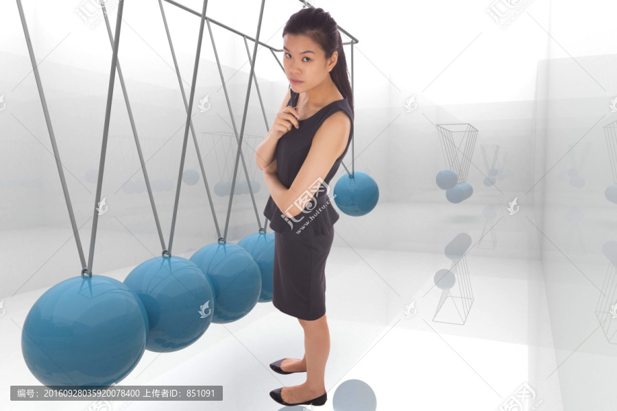 女人思考的復(fù)合形象