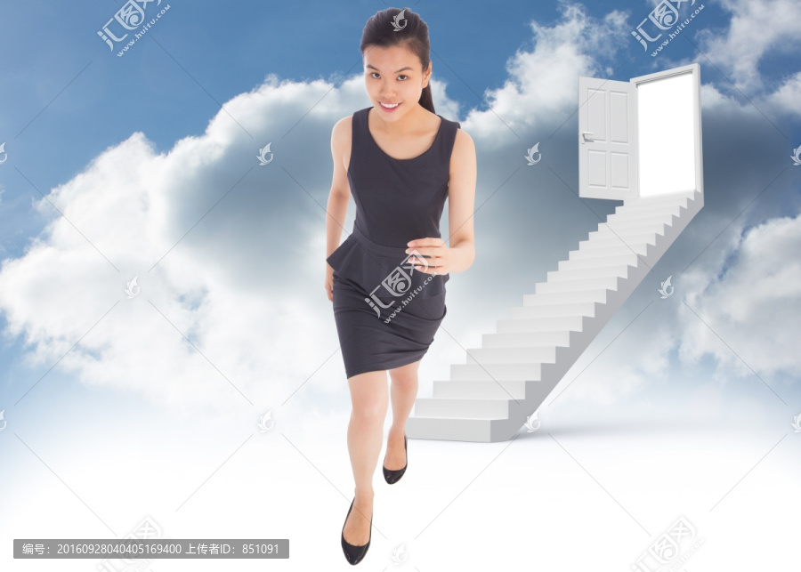 女人微笑著的復(fù)合形象