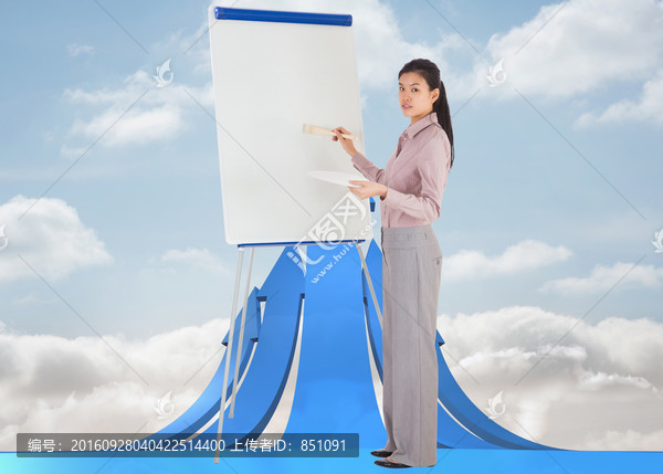 女商人畫(huà)畫(huà)的復(fù)合形象