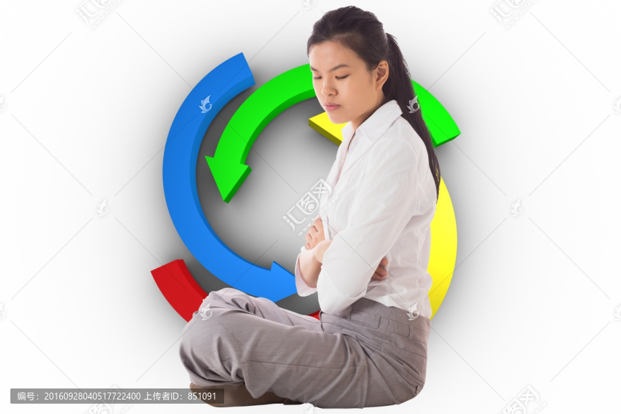商人盤腿而坐的復(fù)合形象