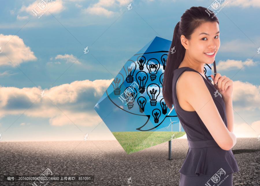 女人微笑著的復(fù)合形象