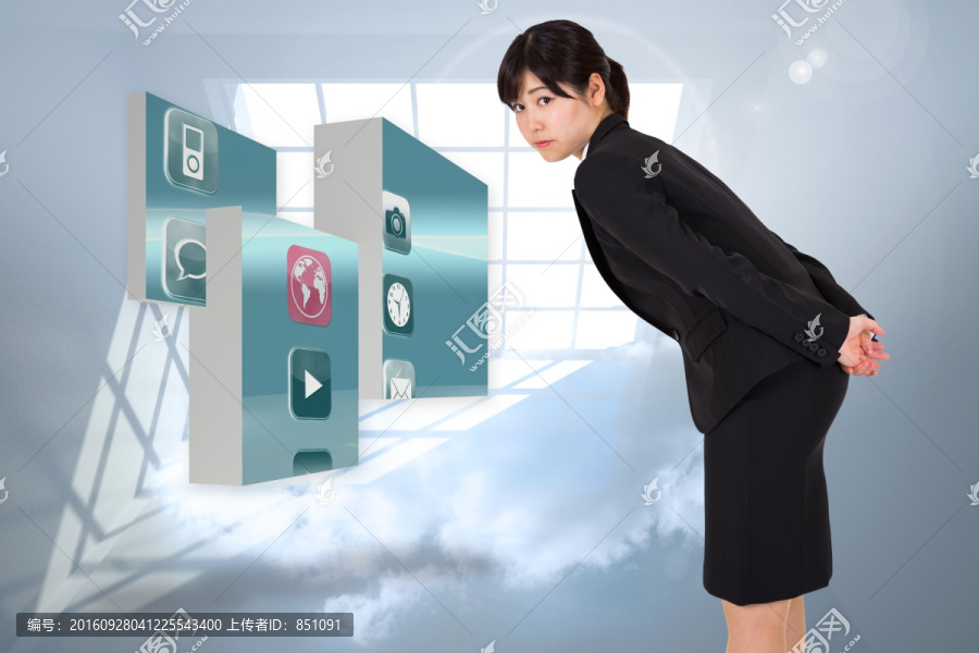 女商人彎腰的復(fù)合形象