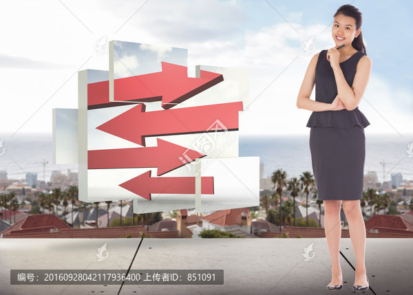 女商人微笑著的復(fù)合形象